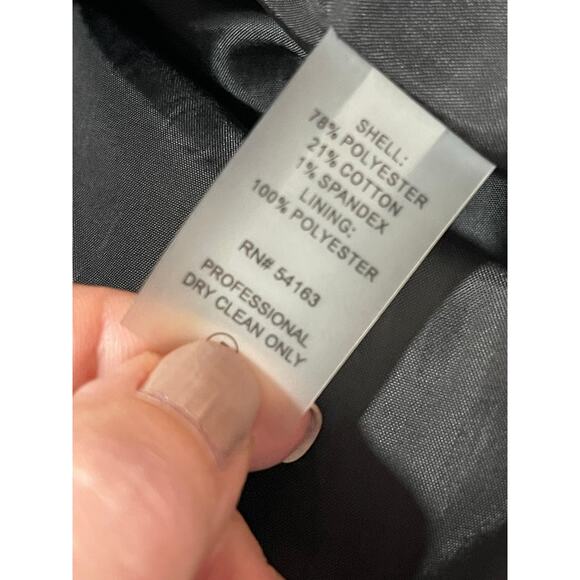 Calvin Klein Womens Size 4 Waterfall Ruffled Open Front Lined Jacket Black White - Picture 6 of 6